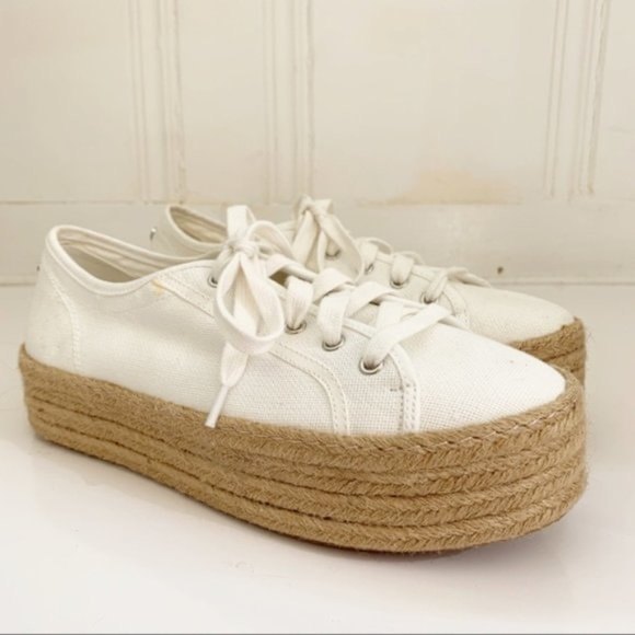 Steve Madden | White Hampton Platform Shoes 9B - Picture 2 of 11